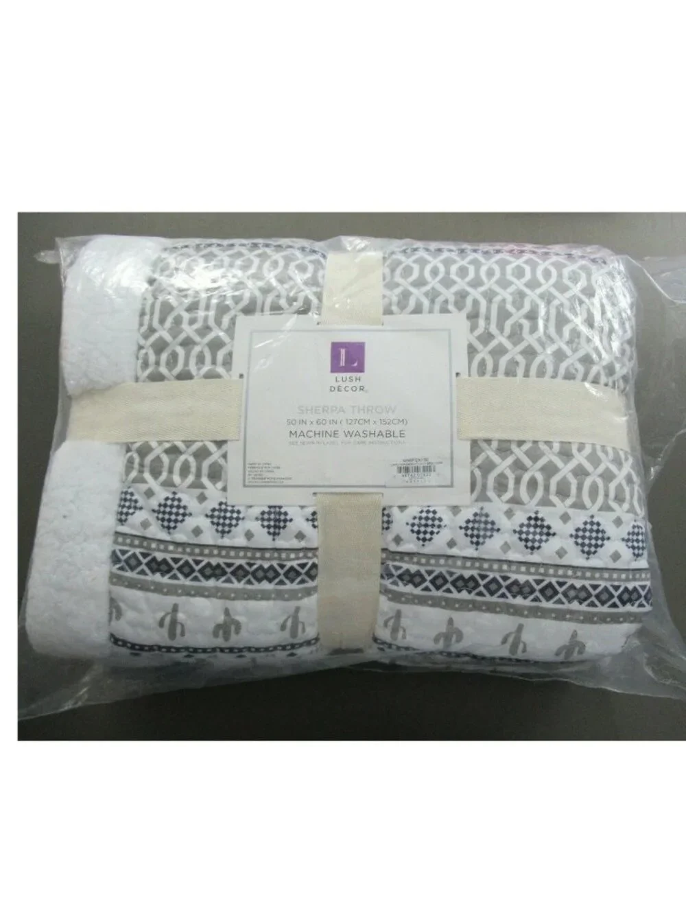 Lush Decor Llama Stripe Sherpa Throw Blanket, Multicolor, 60 Inches X 50 Inches